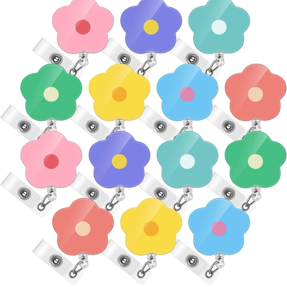 Flower Badge Reel, Flower Badge Reel, Nurse Badge Holder